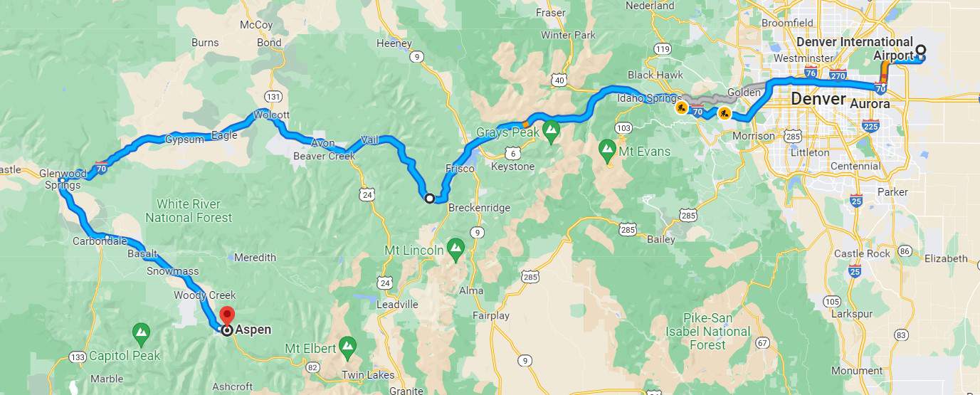 How far from denver to aspen